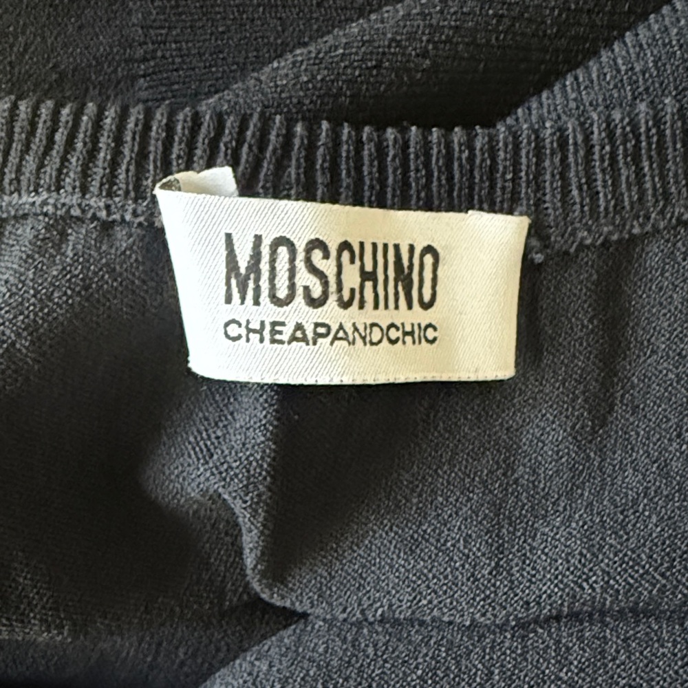 Moschino “Cheap & Chic” Black Sleeveless Knit Halter Top - Picture 4 of 7